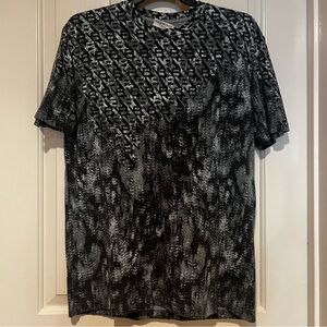 Balenciaga Black and Gray Abstract Short Sleeve Tee